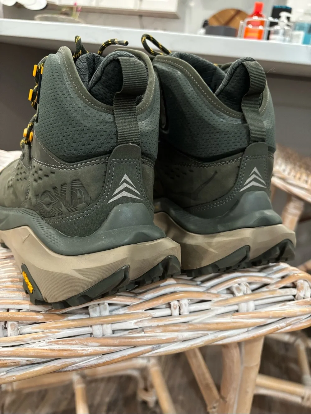 Hoka Kaha 2 Gore Tex Olive Green Waterproof Hiking Boots - Picture 2 of 9